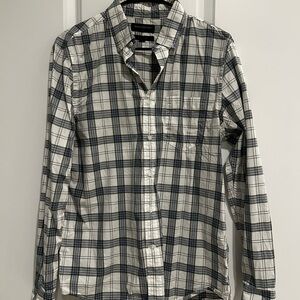 Banana Republic Plaid Button-Down Shirt - Black and White
